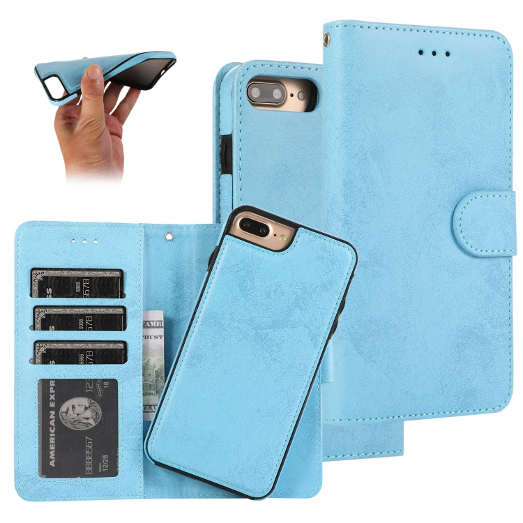 KLT888-2 Retro 2 in 1 Detachable Magnetic Horizontal Flip TPU + PU Leather Case with Holder & Card Slots & Photo Frame & Wallet, For iPhone 6 Plus, For iPhone SE 2022 / SE 2020 / 8 / 7, For iPhone 8 Plus / 7 Plus, For iPhone XS / X