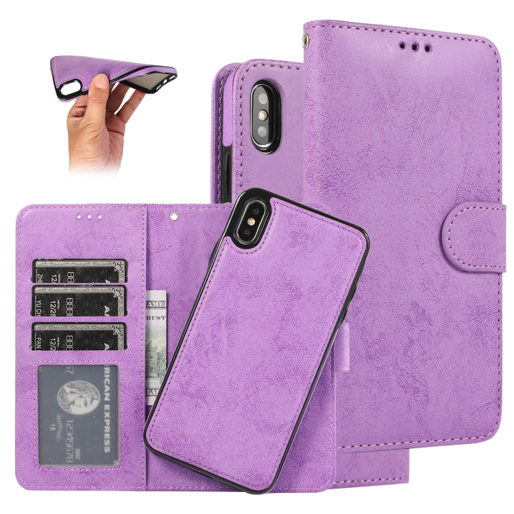 KLT888-2 Retro 2 in 1 Detachable Magnetic Horizontal Flip TPU + PU Leather Case with Holder & Card Slots & Photo Frame & Wallet, For iPhone 6 Plus, For iPhone SE 2022 / SE 2020 / 8 / 7, For iPhone 8 Plus / 7 Plus, For iPhone XS / X