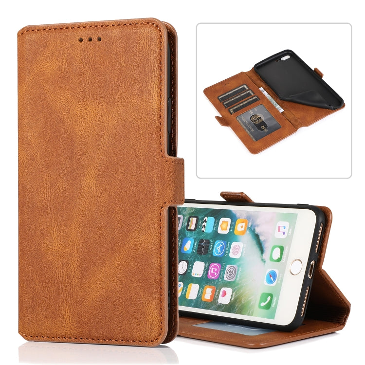 Retro Magnetic Closing Clasp Horizontal Flip Leather Case with Holder & Card Slots & Photo Frame & Wallet, For iPhone 6, For iPhone 6 Plus, For iPhone SE 2022 / SE 2020 / 8 / 7, For iPhone 8 Plus / 7 Plus