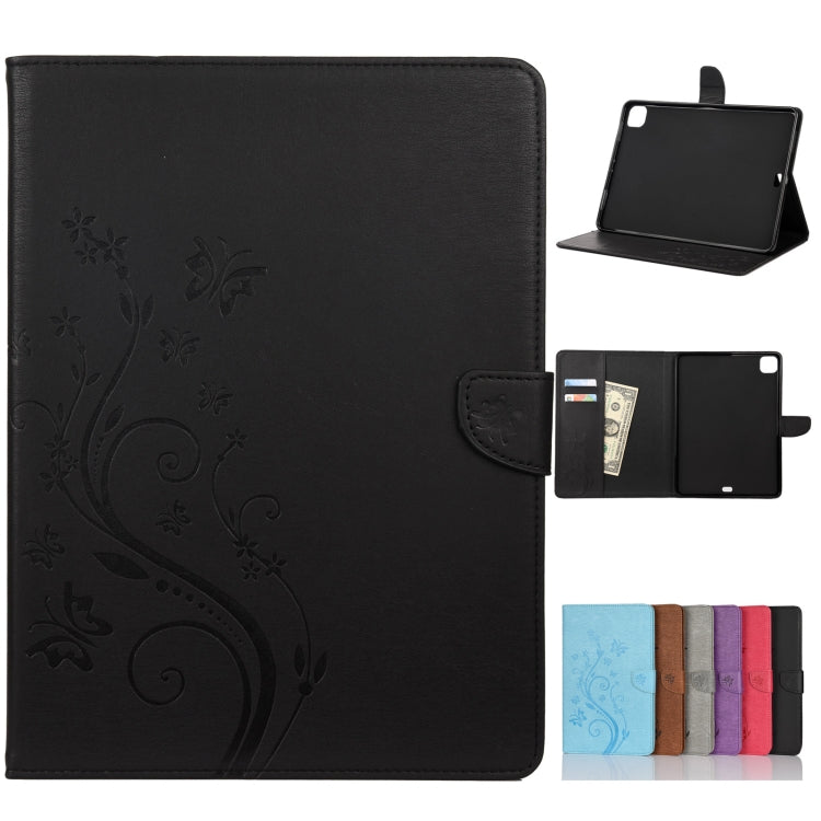 Butterfly Flower Embossing Pattern Horizontal Flip Leather Case with Holder & Card Slots & Wallet, For iPad Pro 11 (2020), For Samsung Galaxy Tab S8+ / Tab S8 Plus / Tab S7 FE / Tab S7+