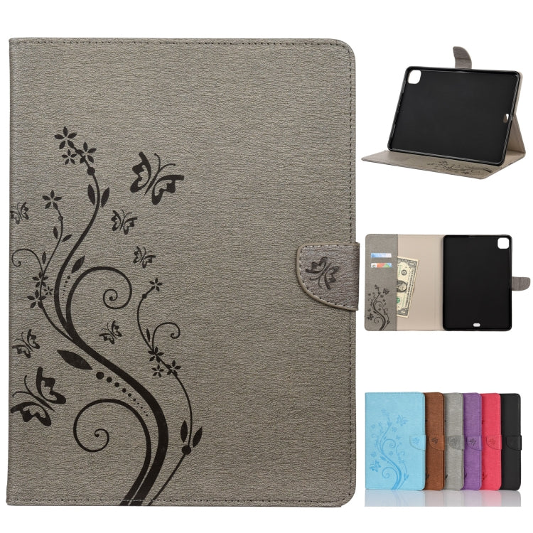 Butterfly Flower Embossing Pattern Horizontal Flip Leather Case with Holder & Card Slots & Wallet, For iPad Pro 11 (2020), For Samsung Galaxy Tab S8+ / Tab S8 Plus / Tab S7 FE / Tab S7+