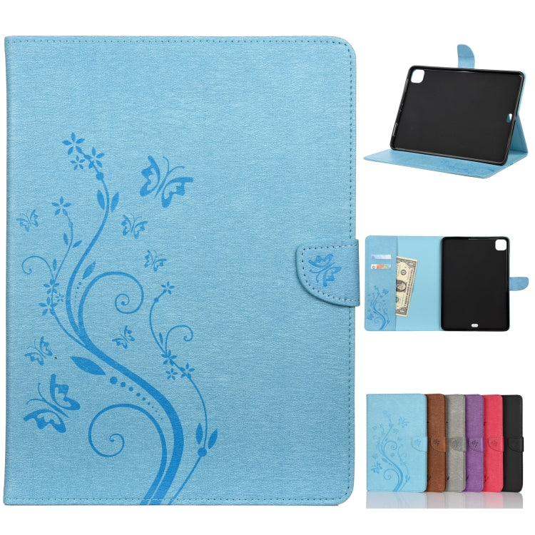 Butterfly Flower Embossing Pattern Horizontal Flip Leather Case with Holder & Card Slots & Wallet, For iPad Pro 11 (2020), For Samsung Galaxy Tab S8+ / Tab S8 Plus / Tab S7 FE / Tab S7+