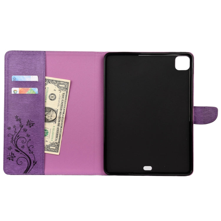 Butterfly Flower Embossing Pattern Horizontal Flip Leather Case with Holder & Card Slots & Wallet, For iPad Pro 11 (2020), For Samsung Galaxy Tab S8+ / Tab S8 Plus / Tab S7 FE / Tab S7+