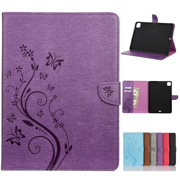 Butterfly Flower Embossing Pattern Horizontal Flip Leather Case with Holder & Card Slots & Wallet, For iPad Pro 11 (2020), For Samsung Galaxy Tab S8+ / Tab S8 Plus / Tab S7 FE / Tab S7+