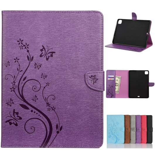 Butterfly Flower Embossing Pattern Horizontal Flip Leather Case with Holder & Card Slots & Wallet, For iPad Pro 11 (2020), For Samsung Galaxy Tab S8+ / Tab S8 Plus / Tab S7 FE / Tab S7+