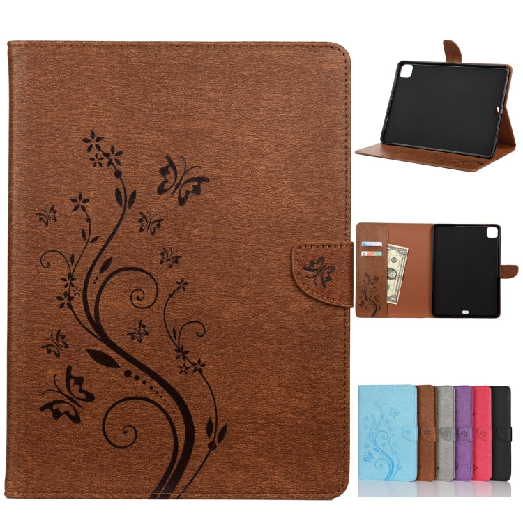 Butterfly Flower Embossing Pattern Horizontal Flip Leather Case with Holder & Card Slots & Wallet, For iPad Pro 11 (2020), For Samsung Galaxy Tab S8+ / Tab S8 Plus / Tab S7 FE / Tab S7+