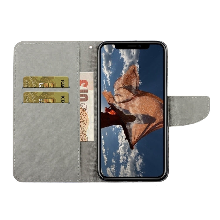 Coloured Drawing Pattern Horizontal Flip PU Leather Case with Holder & Card Slots & Wallet & Lanyard, For iPhone X / XS