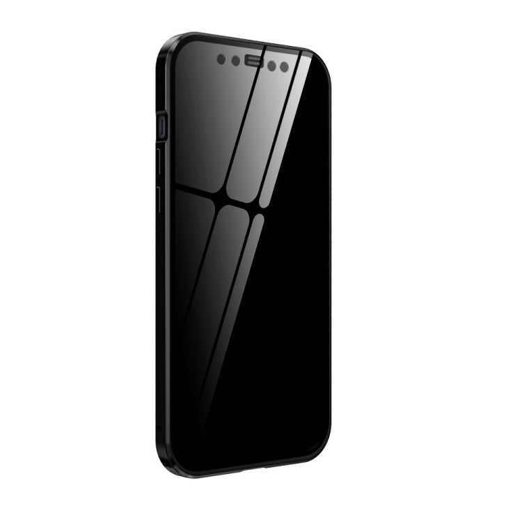 Double Sides Tempered Glass Magnetic Adsorption Metal Frame Anti-peep Screen Case, For iPhone 12 Pro Max, For iPhone 12 / 12 Pro, For iPhone 12 mini