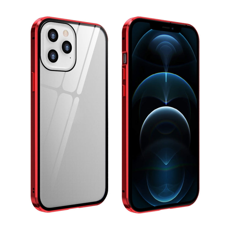 Double Sides Tempered Glass Magnetic Adsorption Metal Frame Anti-peep Screen Case, For iPhone 12 Pro Max, For iPhone 12 / 12 Pro, For iPhone 12 mini