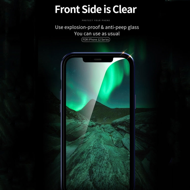 Double Sides Tempered Glass Magnetic Adsorption Metal Frame Anti-peep Screen Case, For iPhone 12 Pro Max, For iPhone 12 / 12 Pro, For iPhone 12 mini