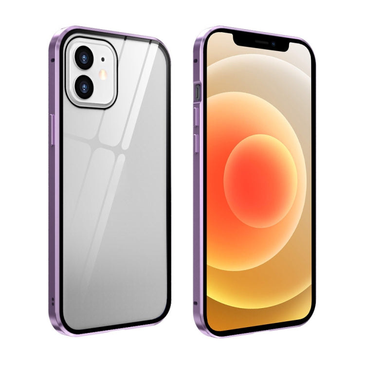 Double Sides Tempered Glass Magnetic Adsorption Metal Frame Anti-peep Screen Case, For iPhone 12 Pro Max, For iPhone 12 / 12 Pro, For iPhone 12 mini