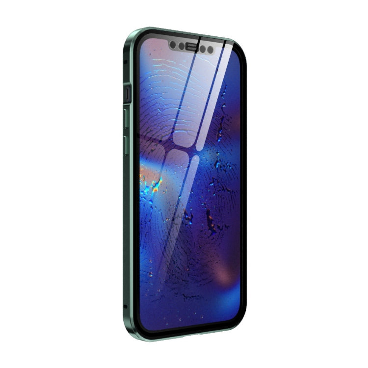 Double Sides Tempered Glass Magnetic Adsorption Metal Frame HD Screen Case, For iPhone 12 mini