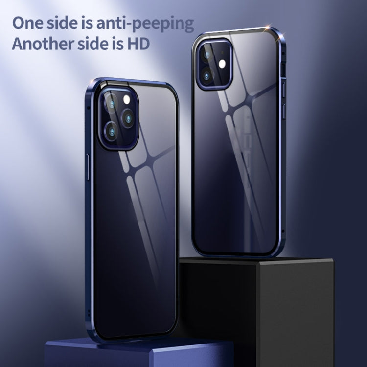 Double Sides Tempered Glass Magnetic Adsorption Metal Frame HD Screen Case, For iPhone 12 mini