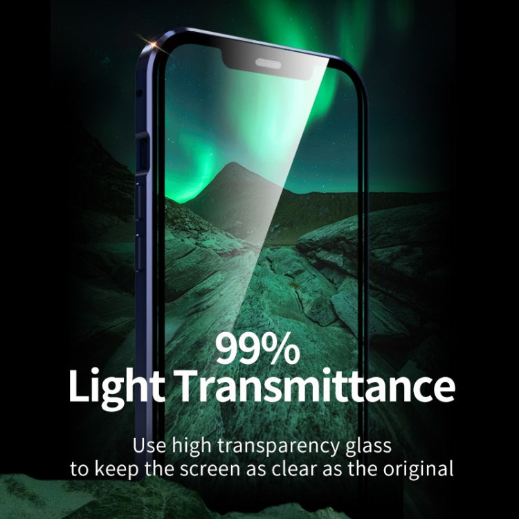 Double Sides Tempered Glass Magnetic Adsorption Metal Frame HD Screen Case, For iPhone 12 mini
