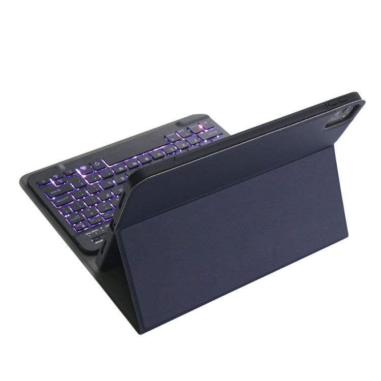 A098BS Detachable Ultra-thin Backlight Bluetooth Keyboard Protective Case for iPad Air 11 2024 / 2025 / Air 4 10.9 inch 2020, with Stand & Pen Slot, A098BS