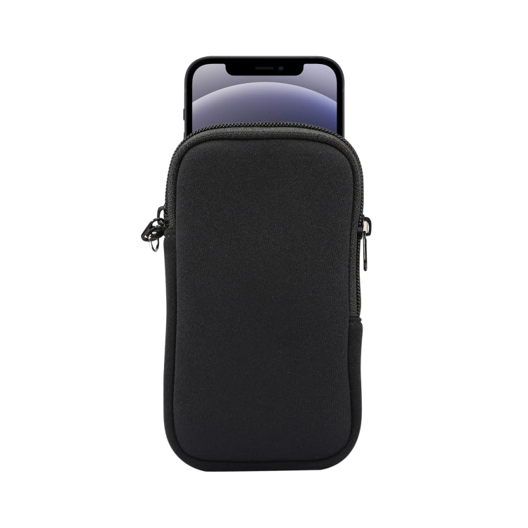 Universal Elasticity Zipper Protective Case Storage Bag with Lanyard For iPhone 12 mini / 4.7-5.4 inch Smart Phones, For iPhone 12 mini