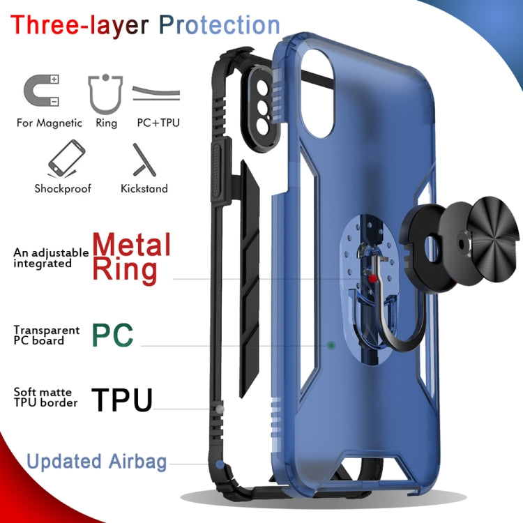 Magnetic Frosted PC + Matte TPU Shockproof Case with Ring Holder, For iPhone XS Max, For iPhone XR, For Samsung Galaxy Note20, For Samsung Galaxy Note20 Ultra