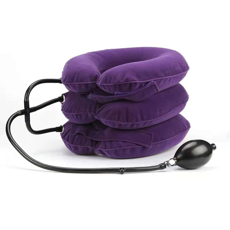 Household Full Cashmere Cervical Traction Instrument Neck Protection Inflatable Cervical Spine Massage Instrument, Full Cashmere (Black), Full Cashmere (Coffee), Full Cashmere (Grey), Full Cashmere (Blue), Full Cashmere (Purple), Full Cashmere (Rose Red)