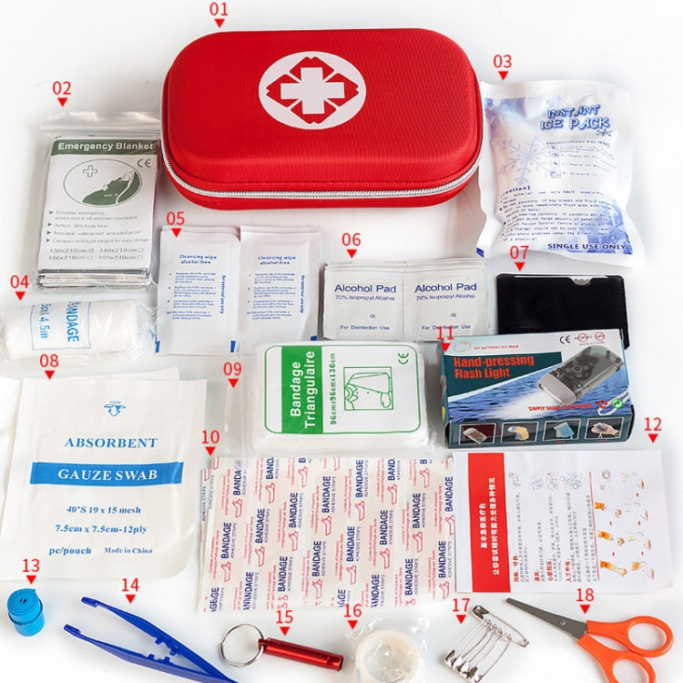 43 In 1 EVA Portable Car Home Outdoor Emergency Supplies Kit Survival Rescue Box, 43 In 1 21x13x5cm (Black), 43 In 1 21x13x5cm (Orange), 43 In 1 21x13x5cm (Blue), 43 In 1 21x13x5cm (Red)