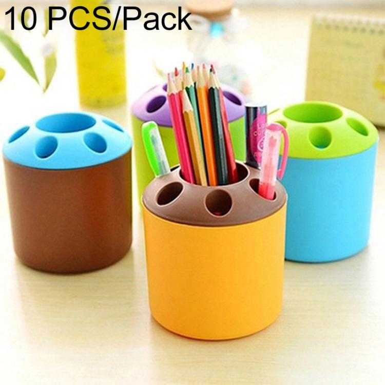 10 PCS Multi-function Creative Colour Pen Container Toothbrush Seat School Stationery Life Office Supplies, Random Color Delivery, Colour Pen Container