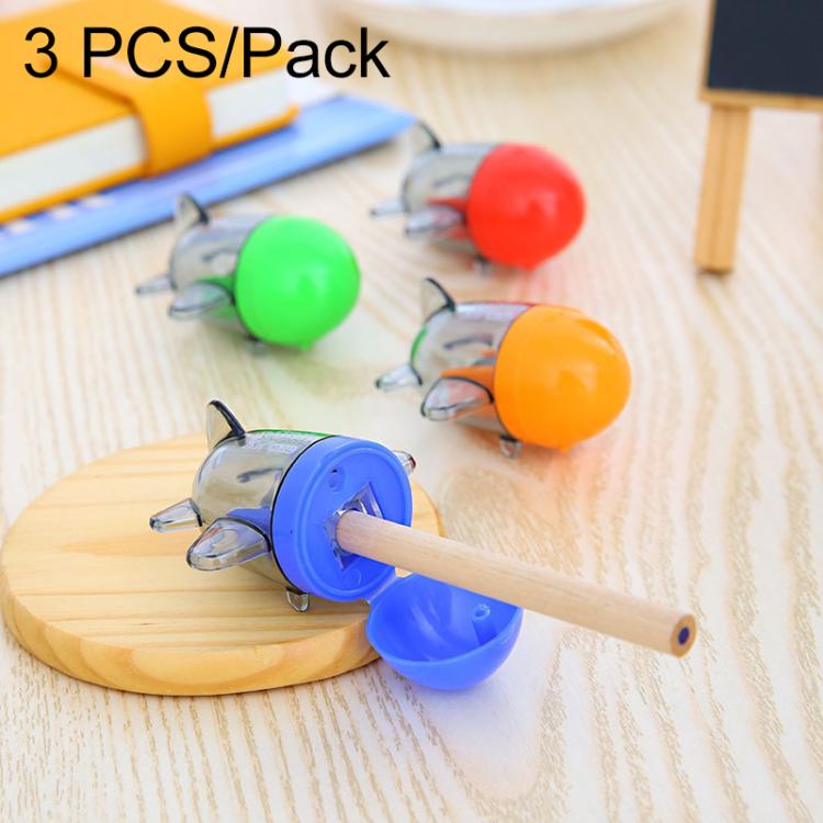 3 PCS Creative Cute Small Aircraft Style Pencil Sharpeners Mechanical Machine School Stationery Office Supplies, Random Color Delivery, Aircraft Style