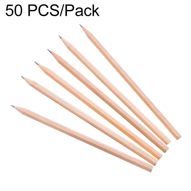 50 PCS Crude Wood Environmental Protection HB Pencils Painting Pencils for Kids School Office Supplies