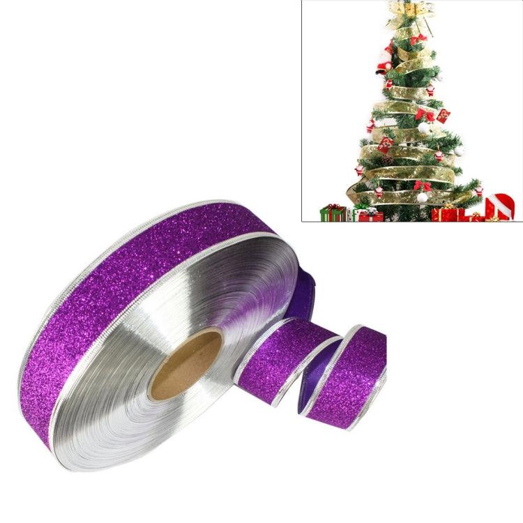 2m Christmas Party Decoration Glitter Powder Christmas Tree Decoration Ribbon