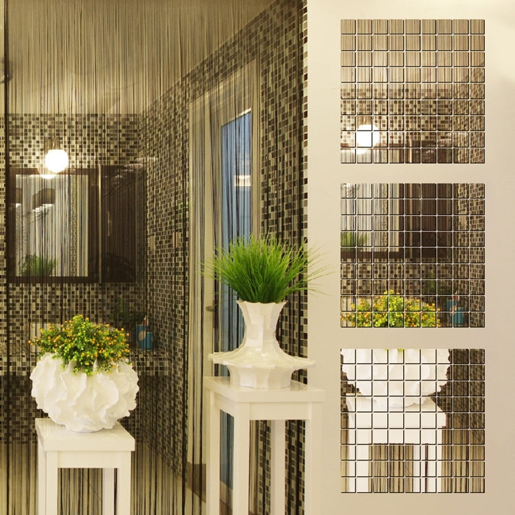100 PCS Square Crystal Mosaic Mirror Acrylic Stereo Wall Stickers Creative Background Home Living Room Wall Sticker,Size:3*3cm