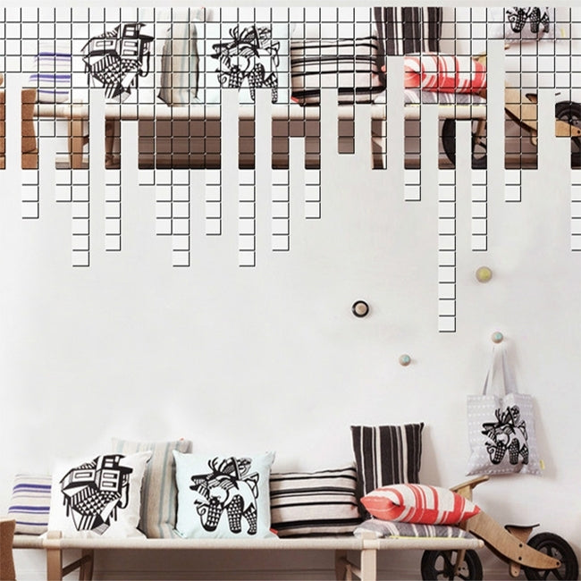 100 PCS Square Crystal Mosaic Mirror Acrylic Stereo Wall Stickers Creative Background Home Living Room Wall Sticker,Size:3*3cm