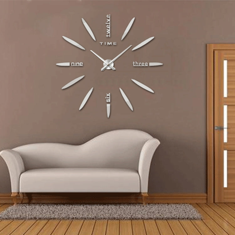 Bedroom Home Decor Large 3D Mirror DIY Wall Sticker Clock, Size: 100*100cm, 3M003 (Black), 3M003 (Silver)