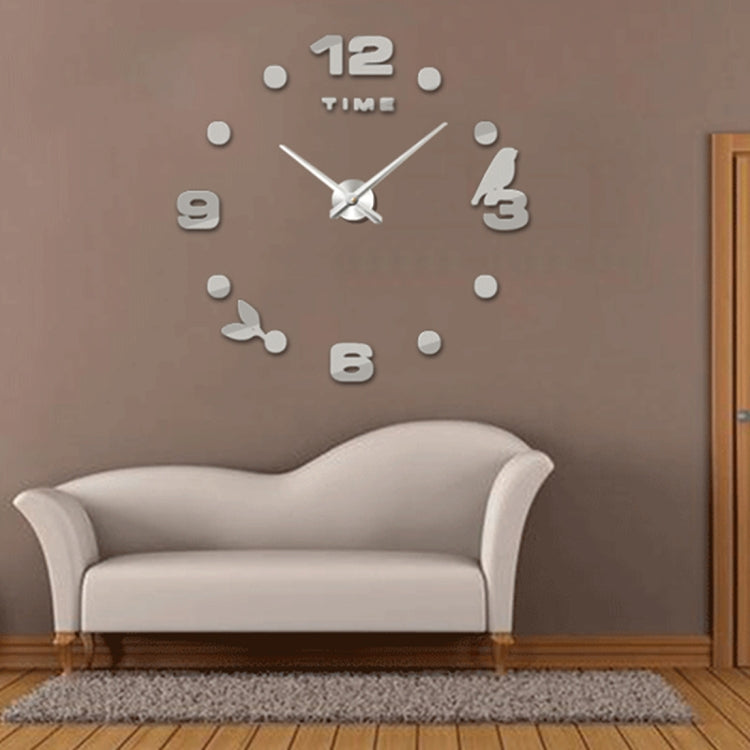 Bedroom Home Office Decoration Frameless Large Size DIY 3D Mirror Surface Wall Stickers Quiet Clock, Size: 100*100cm, 3M006 (Black), 3M006 (Silver)
