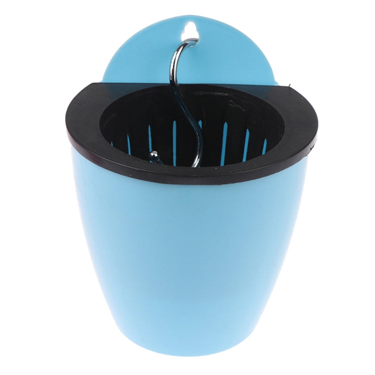 Self-Watering Planter Grow Plants Lazy Flower Pots Wall-hanging Round Resin Plastic Flower Pots, Size: 13x8.5x13cm