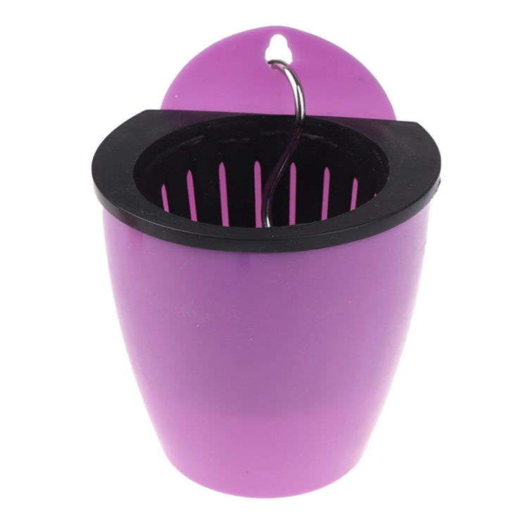Self-Watering Planter Grow Plants Lazy Flower Pots Wall-hanging Round Resin Plastic Flower Pots, Size: 13x8.5x13cm