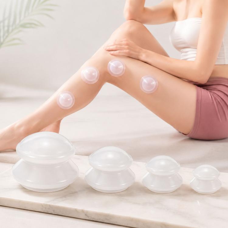 4 Cups / Set Health Care Body Massage Cupping Therapy Anti Cellulite Silicone Vacuum Cups