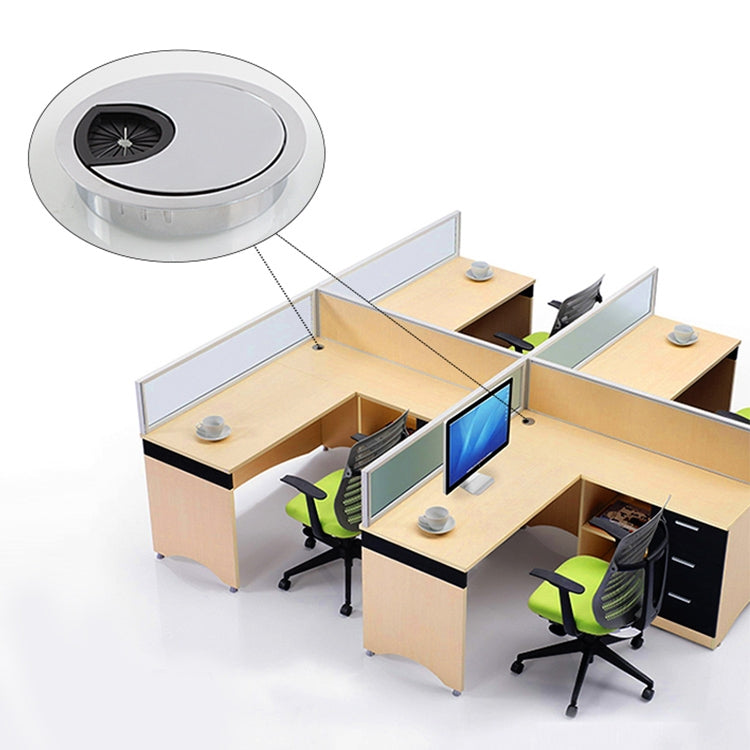 2 PCS Desk Computer Desktop Zinc Alloy Round Threading Box Hole Cover, Hole Diameter: 60mm (Green Bronze), 60mm