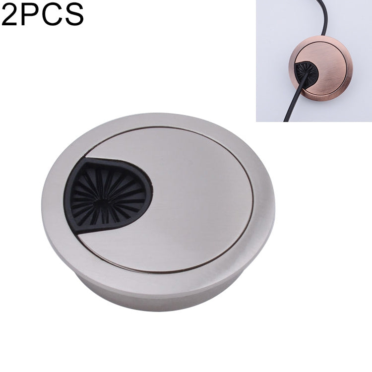 2 PCS Desk Computer Desktop Zinc Alloy Round Threading Box Hole Cover, Hole Diameter: 60mm (Green Bronze), 60mm