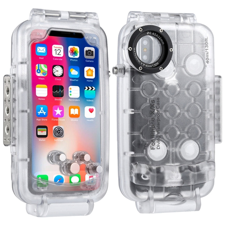 For iPhone X / XS HAWEEL 40m/130ft Diving Case, Photo Video Taking Underwater Housing Cover