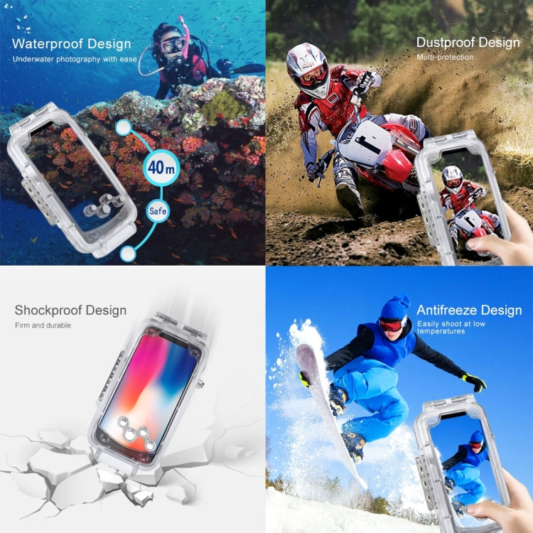For iPhone X / XS HAWEEL 40m/130ft Diving Case, Photo Video Taking Underwater Housing Cover