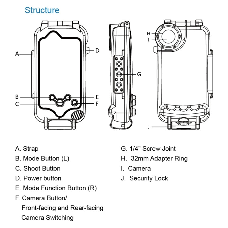 For iPhone X / XS HAWEEL 40m/130ft Diving Case, Photo Video Taking Underwater Housing Cover
