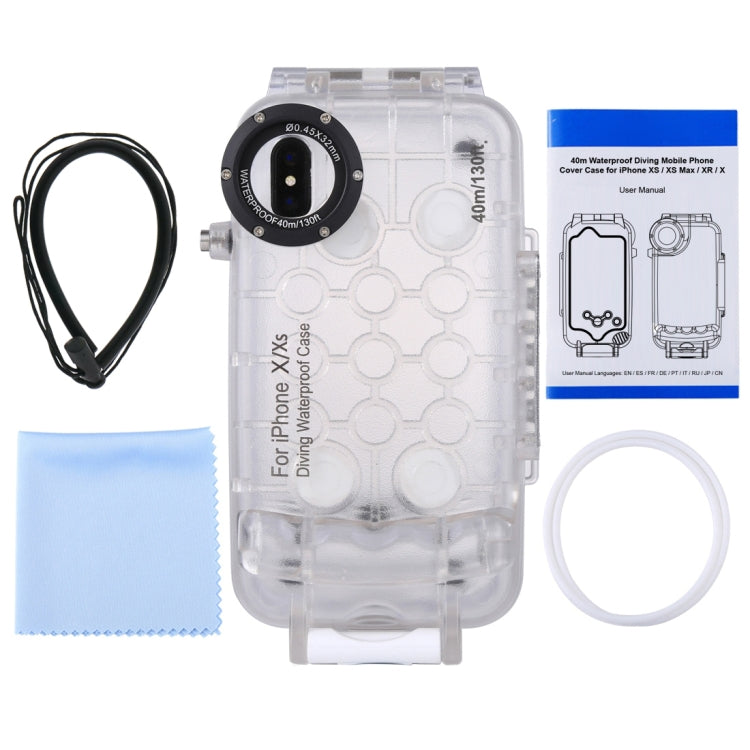 For iPhone X / XS HAWEEL 40m/130ft Diving Case, Photo Video Taking Underwater Housing Cover
