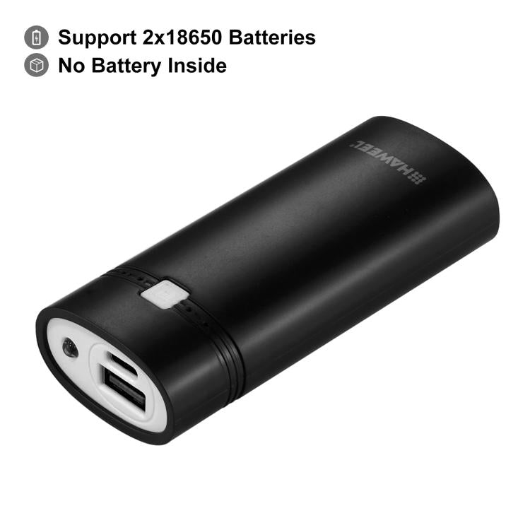 HAWEEL DIY 2x 18650 Battery (Not Included) 5600mAh Power Bank Shell Box with USB Output & Indicator