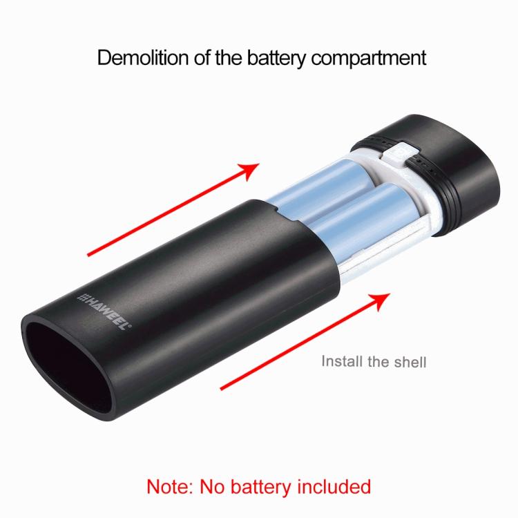 HAWEEL DIY 2x 18650 Battery (Not Included) 5600mAh Power Bank Shell Box with USB Output & Indicator