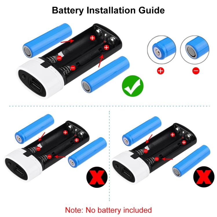 HAWEEL DIY 2x 18650 Battery (Not Included) 5600mAh Power Bank Shell Box with USB Output & Indicator
