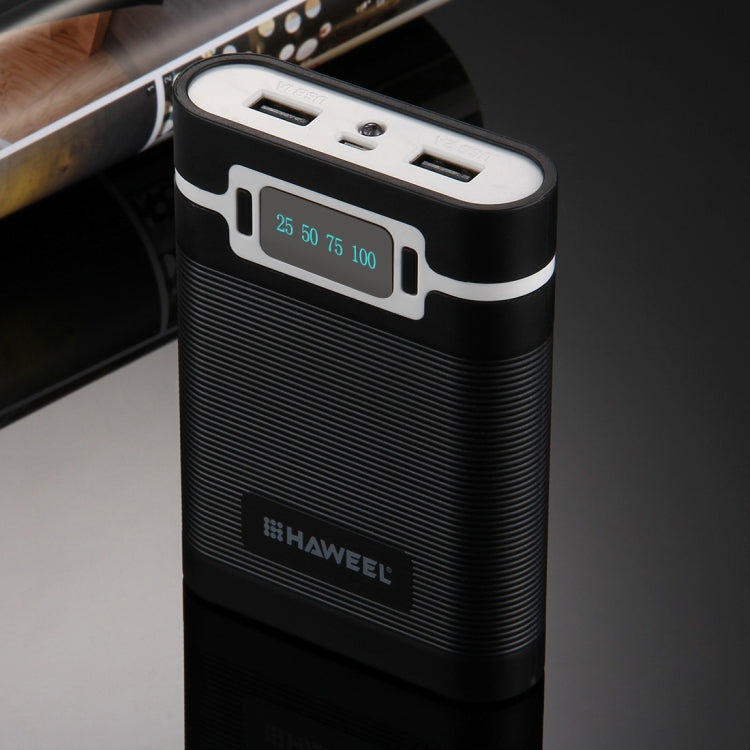 HAWEEL DIY 4 x 18650 Battery (Not Included) 10000mAh Power Bank Shell Box with 2 x USB Output & Display for iPhone, Galaxy, Sony, HTC, Google, Huawei, Xiaomi, Lenovo and other Smartphones