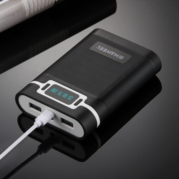 HAWEEL DIY 4 x 18650 Battery (Not Included) 10000mAh Power Bank Shell Box with 2 x USB Output & Display for iPhone, Galaxy, Sony, HTC, Google, Huawei, Xiaomi, Lenovo and other Smartphones