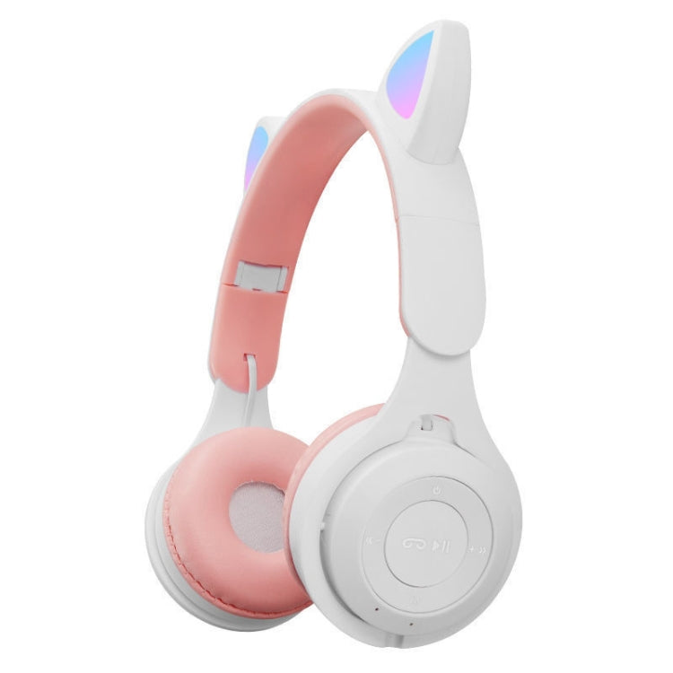 M6 Luminous Cat Ears Two-color Foldable Bluetooth Headset with 3.5mm Jack & TF Card Slot, Two-color Purple, Two-color White, Two-color Pink, Two-color Blue