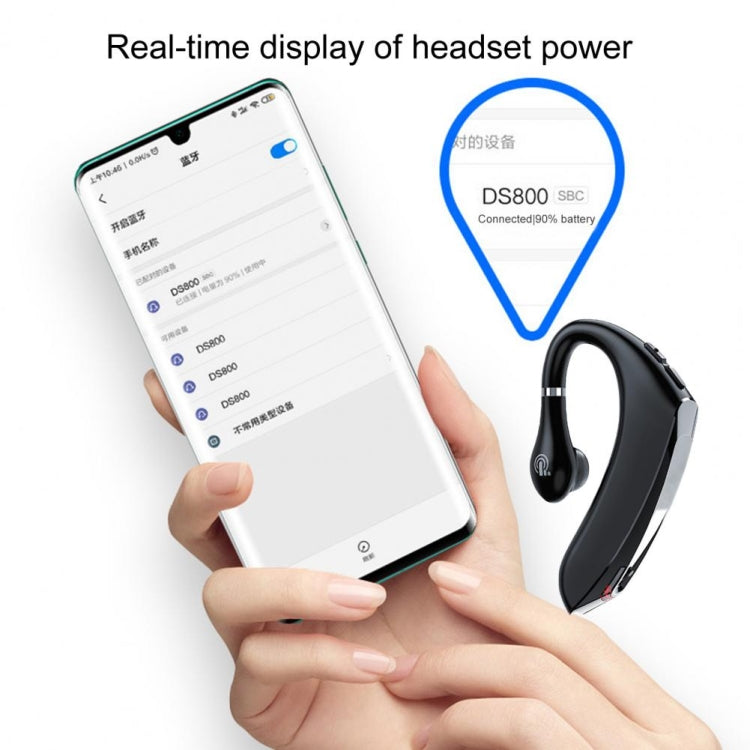 DS800 Bluetooth 5.0 Universal Hanging Ear Style Business Sports Wireless Bluetooth Earphone, Classic Version, Classic Version (Silver), Classic Version (Black)