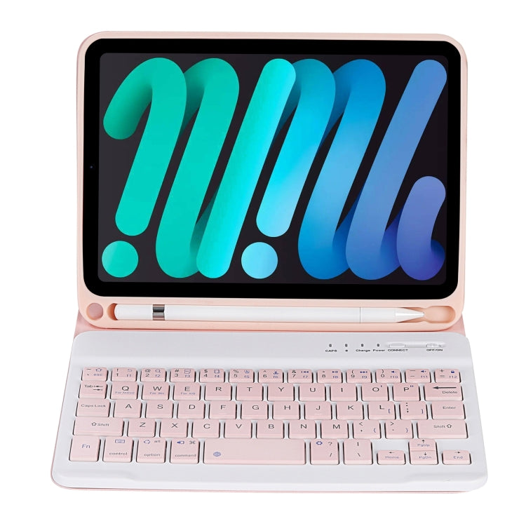 C06B Ultra-thin Candy Colors Bluetooth Keyboard Tablet Case for iPad mini 6 / mini 7 , with Stand & Pen Slot