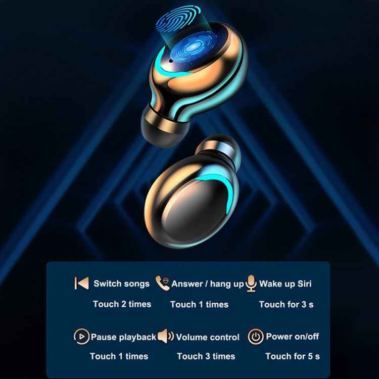 F9-5C Macaron Series Four-bar Breathing Light + Digital Display Noise Reduction Bluetooth Earphone