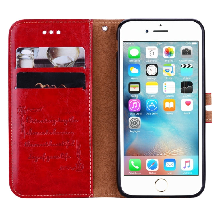 For iPhone 6 Plus & 6s Plus Business Style Oil Wax Texture Horizontal Flip Leather Case with Holder & Card Slots & Wallet
